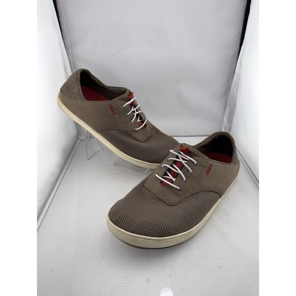 Olukai Nohea Moku Men’s Shoes Brown RK13 Mesh‎ No Tie Lace-Up Sneakers Size M9 - Picture 1 of 12